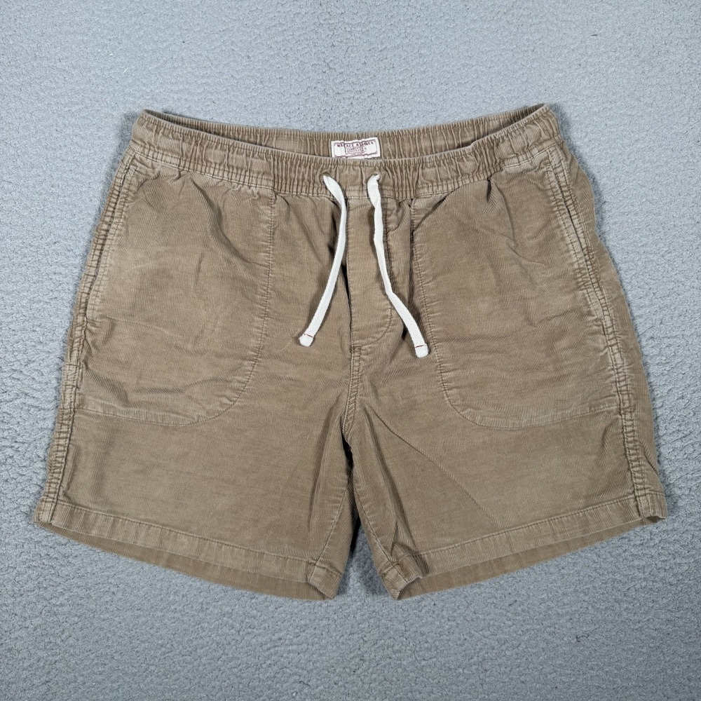 Wallace & Barnes Corduroy Shorts Mens Medium Brown Elastic Waist Drawstring